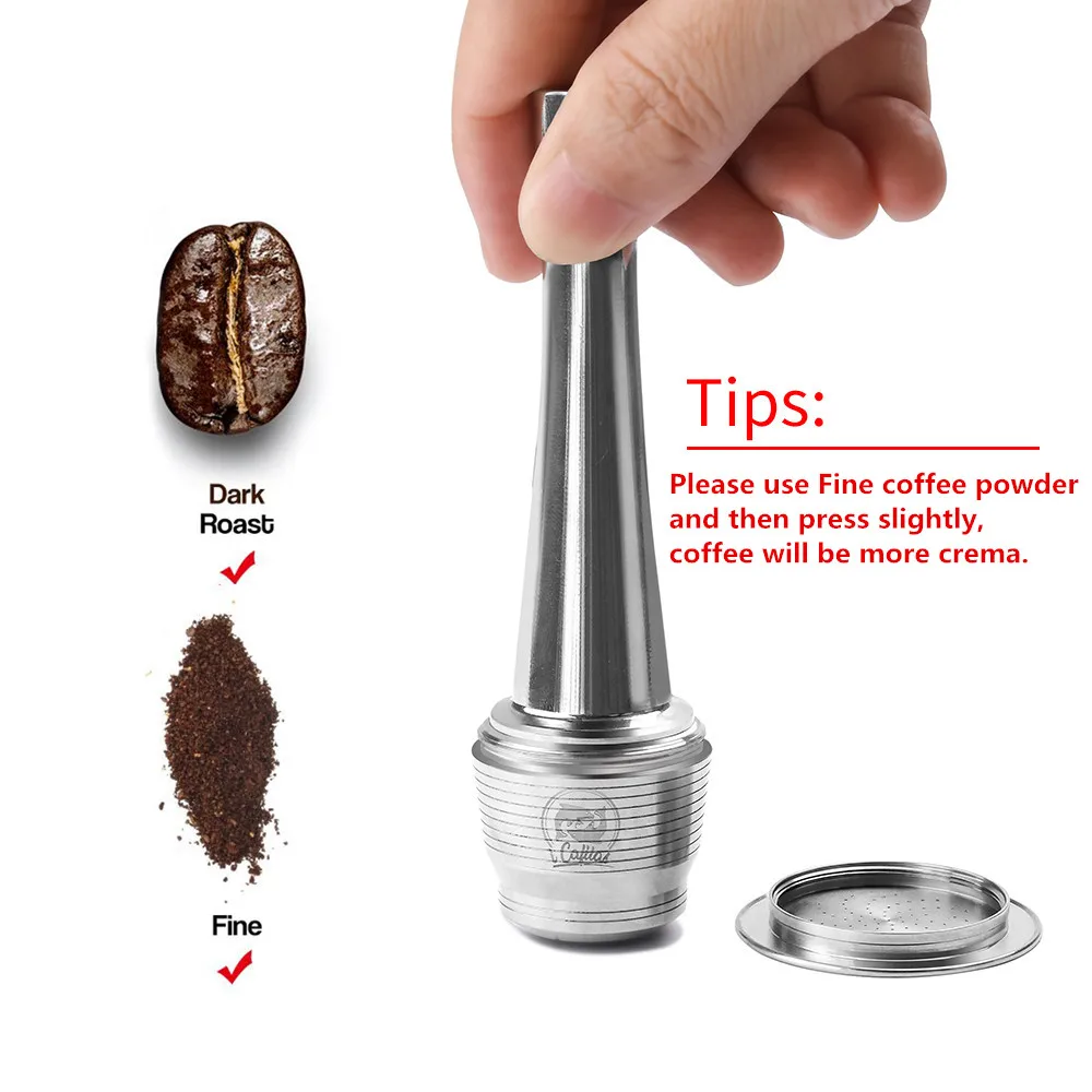Многоразовые кофейные капсулы для фильтра Nespresso черная мини-корзина порошка