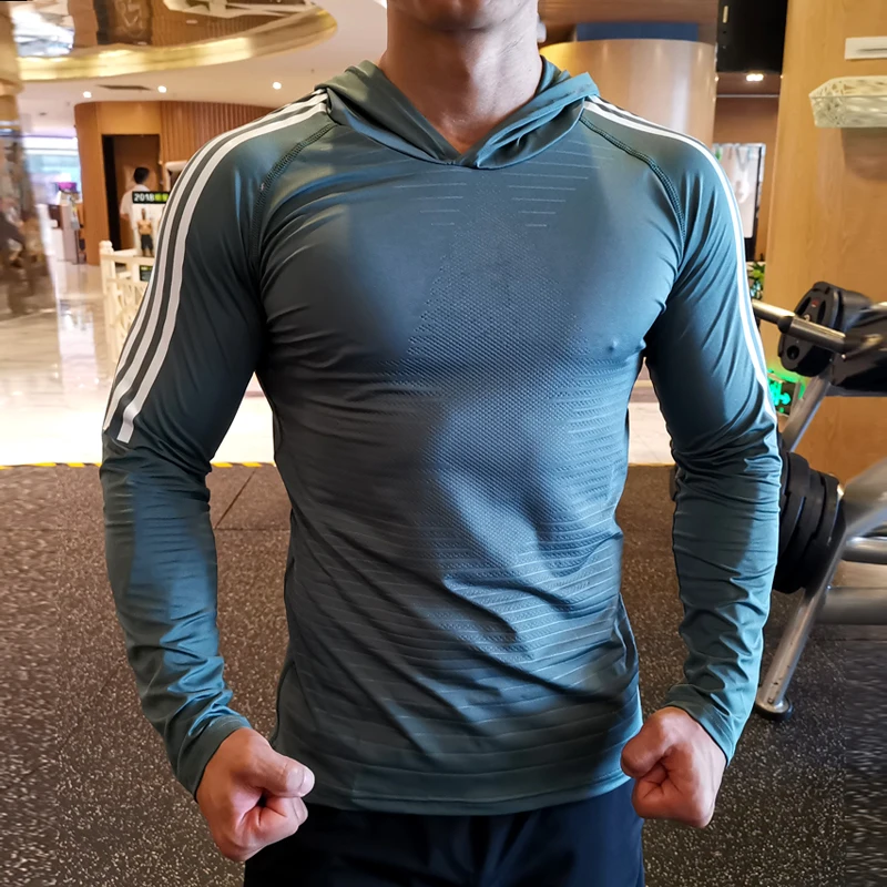 Быстросохнущая футболка для бега мужчин и детей Спортивная бодибилдинга