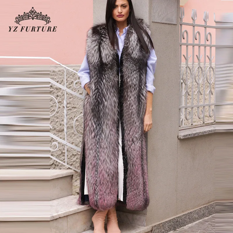 Новый Настоящее пальто из натурального меха лисы для женщин развивающий коврик