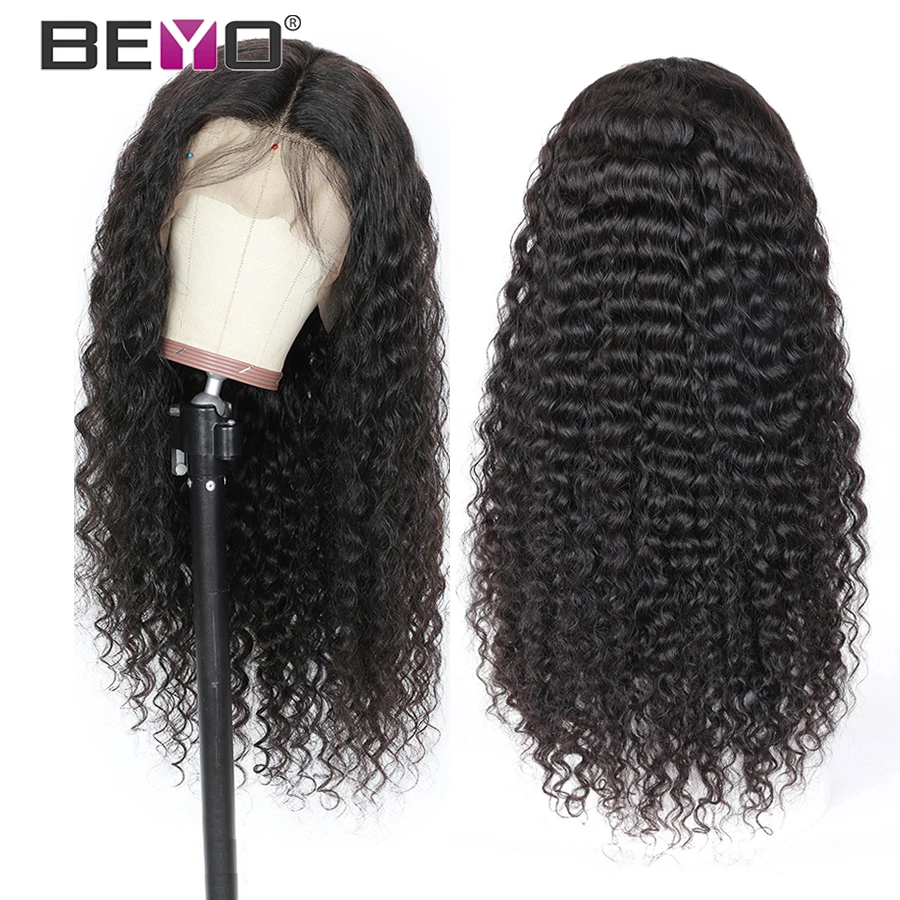 30 Inch HD Lace Frontal Wig Water Wave 250 Density Brazilian Hair Front Human Wigs Curly T Part Remy | Шиньоны и парики