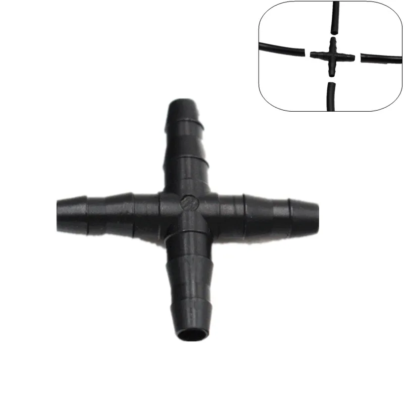 200 шт. 1/4 дюйма штуцер для микротрубок 7x4 мм|barb connector|irrigation fittingsmicro irrigation connector |