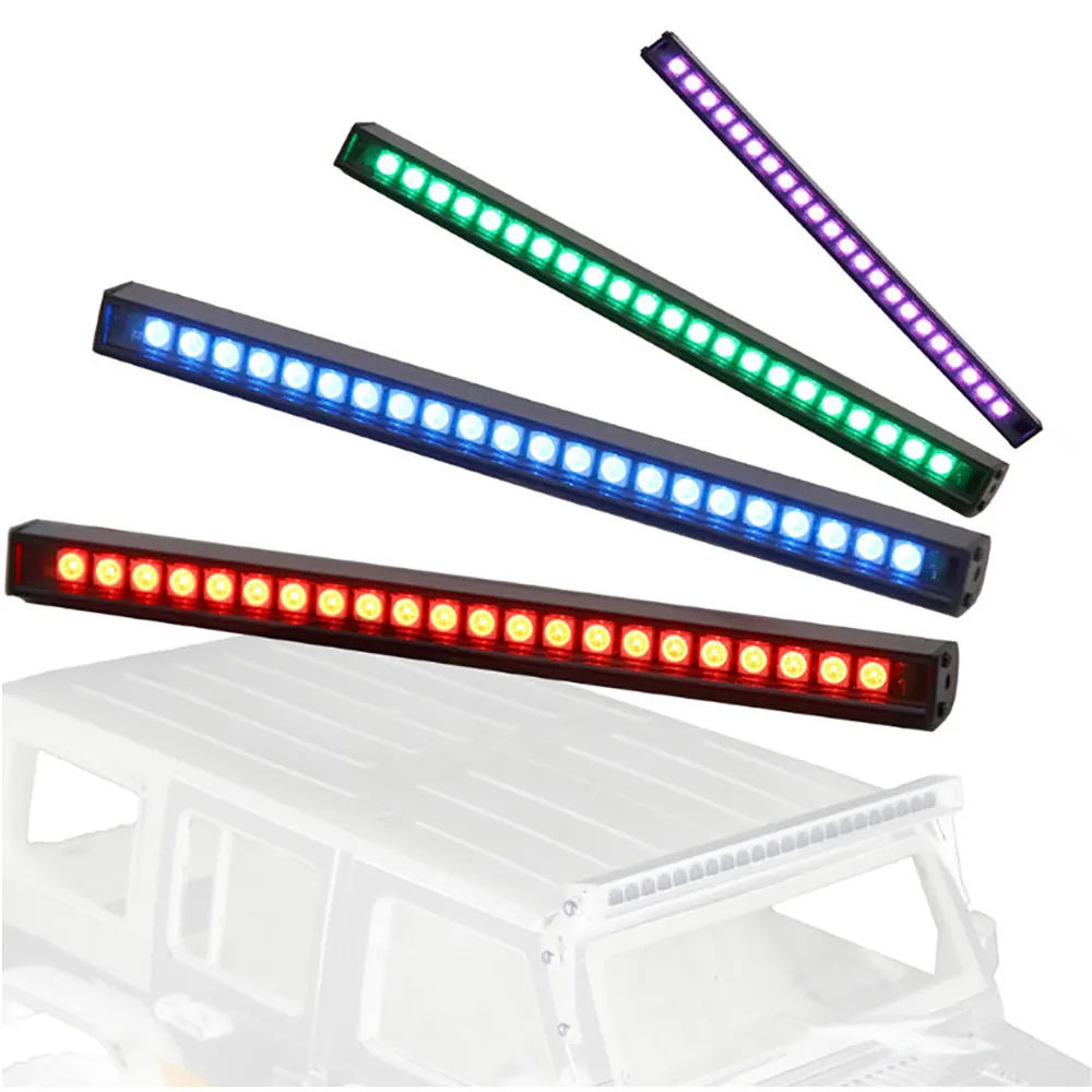 

Colorful Flashing Light Bar Bright Roof Light Strap for 1/10 TRX4 Defender Axial SCX10 90046 RC Car Accessories