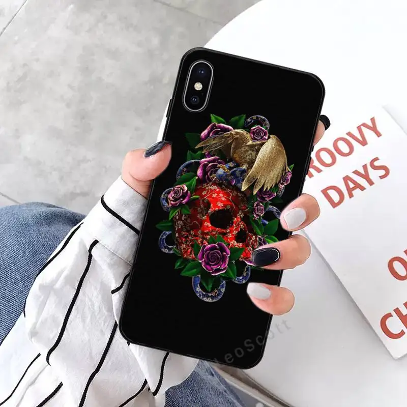 

dagger kill Skull flower rose snake art Phone Cases for iPhone 11 12 mini pro XS MAX 8 7 6 6S Plus X 5S SE 2020 XR