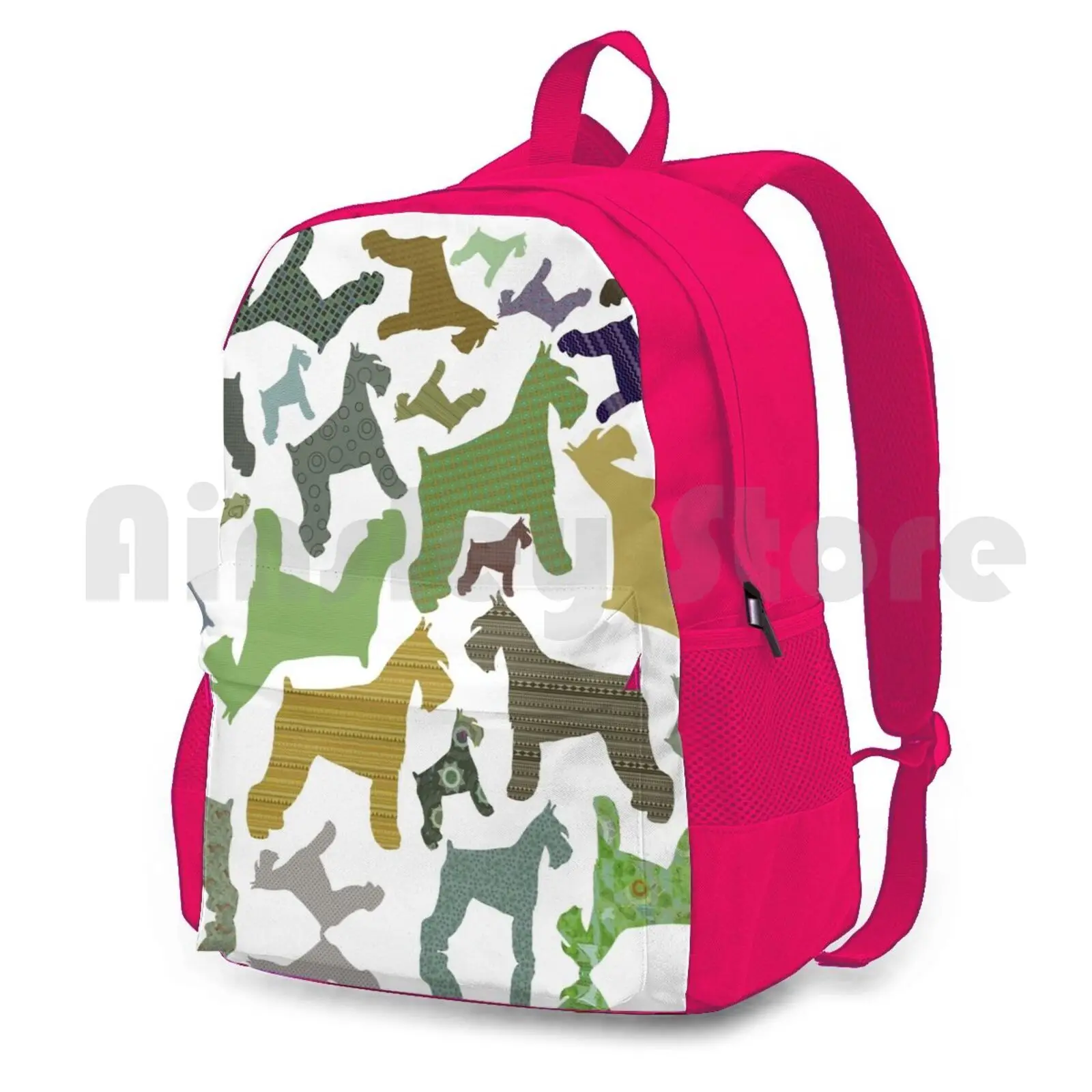 Уличный походный рюкзак с узором шнауцера миниатюрный Водонепроницаемый ранец