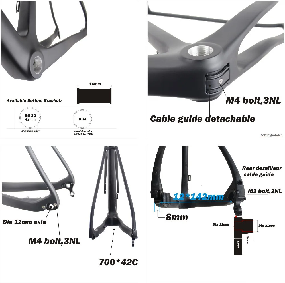 Карбоновые велосипеды Carbonfan Thru Axle 142 мм доступны 700 * 40C bicicleta рама для велосипеда