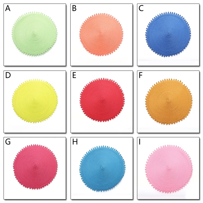 Тканые коврики для обеденного стола цветные термостойкие столовые приборы
