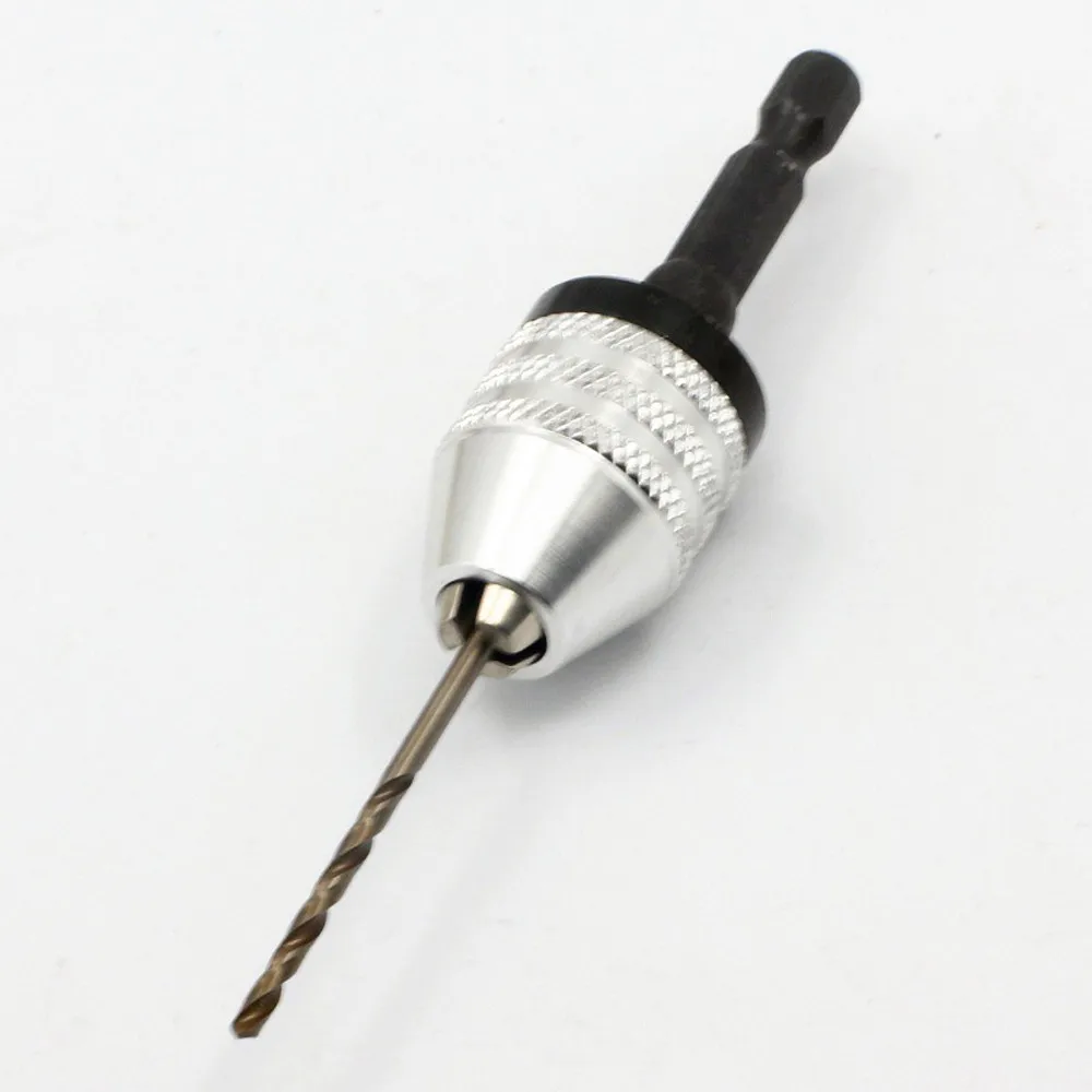 

1/4in Keyless Drill Bit Chuck Hex Shank Adapter Converter Quick Change 0.3-6.5mm