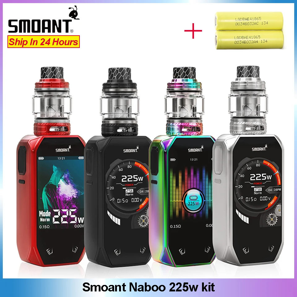 Оригинальный набор Smoant Naboo 225 Вт TC с 2 4 дюймовым TFT цветным экраном коробка мод мл/2