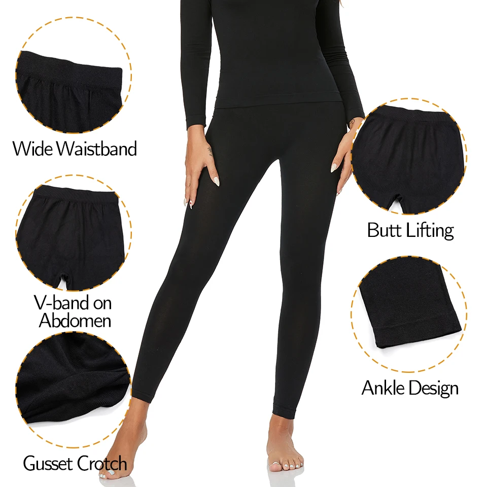 Женские комплекты термобелья с флисовой подкладкой базовый слой подштанники