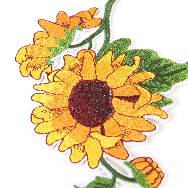 Iron On Sewing Embroidered Applique Patch Clothes Stickers DIY Apparel Accessories Yellow Daisy Sunflower Patches | Дом и сад