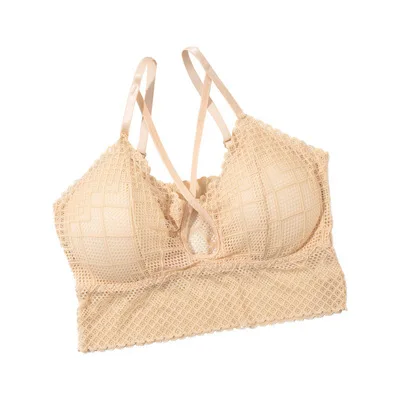 

New sexy lace wrapped chest, breathable, versatile, beautiful back gathered tube top, comfortable sexy lingerie