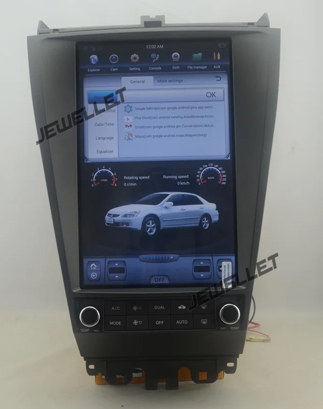 

12.1" tesla style vertical screen android 9.0 Six core Car GPS radio Navigation for Honda Accord 2003-2007