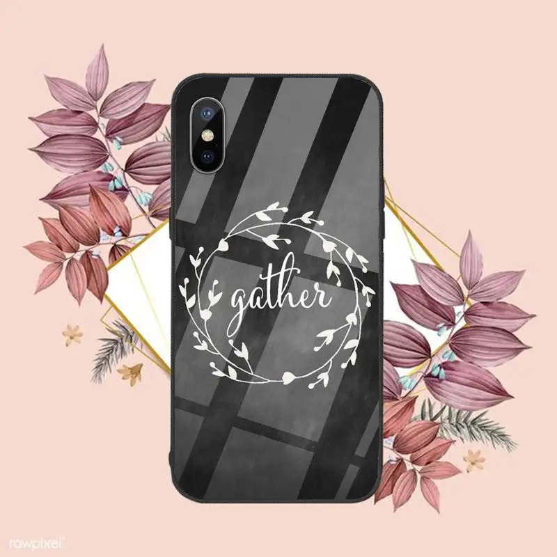 

Merry Christmas Letter Phone Case Tempered glass For iphone 6 6S 7 8 plus X XS XR 11 12 mini PRO MAX