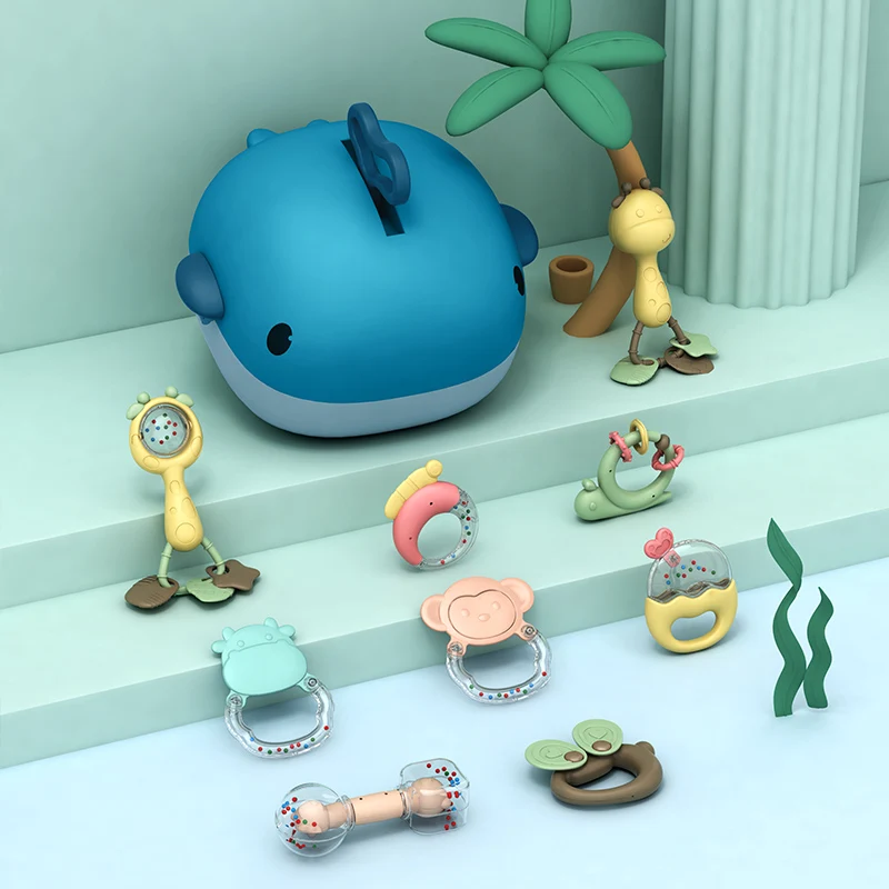 

Детские погремушки-грызунки для малышей 0-12 месяцев, детские игрушки для новорожденных, Обучающие музыкальные мобильные погремушки для дет...