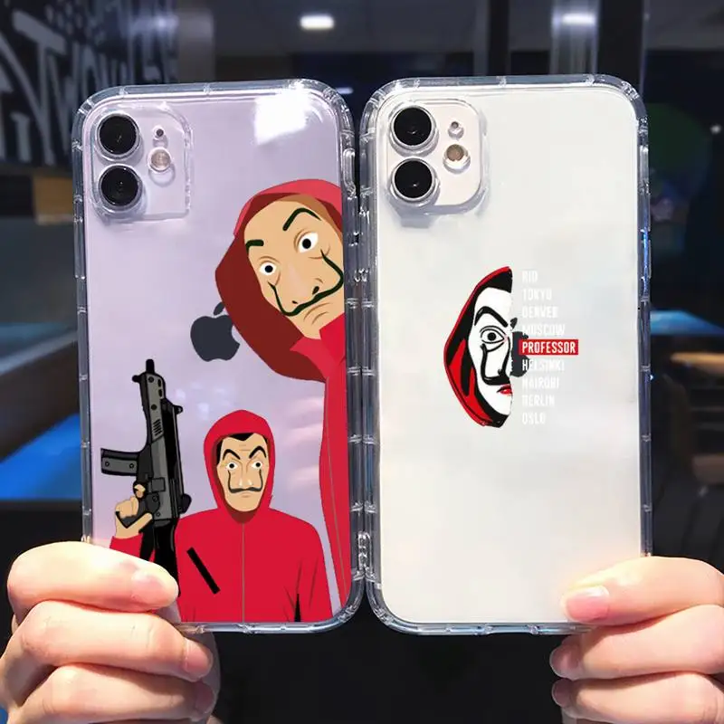 

Money Heist Phone Case Transparent soft For iphone 5 5s 5c se 6 6s 7 8 11 12 plus mini x xs xr pro max