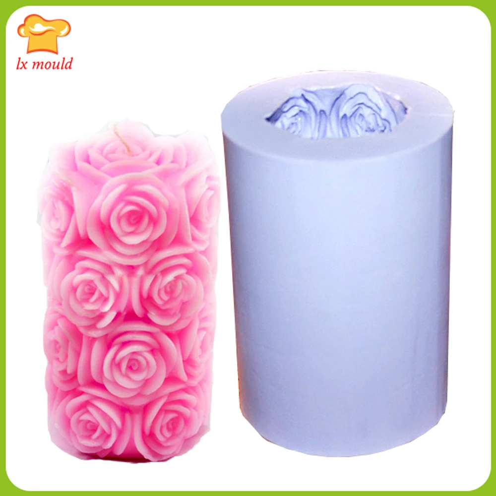 LXYY розы большая цилиндрическая форма для свечей силиконовые формы мыла