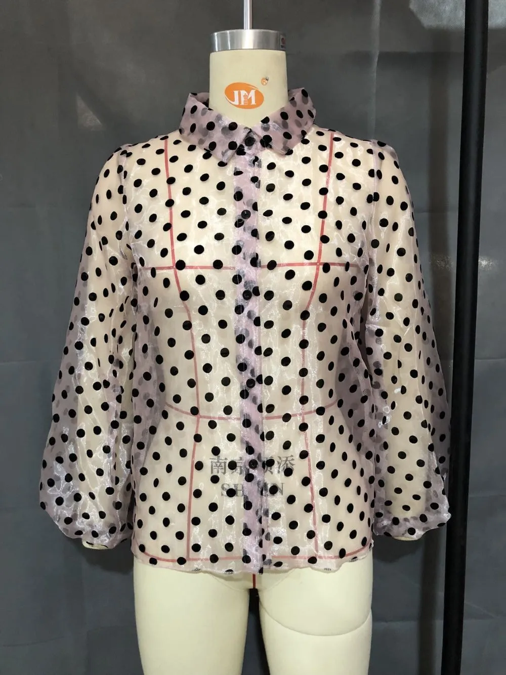 

2020 New Summer Fashion Women Clothing Lantern Sleeve Leopard Print See Throw Lantern Organza Shirt Female Blouse V333