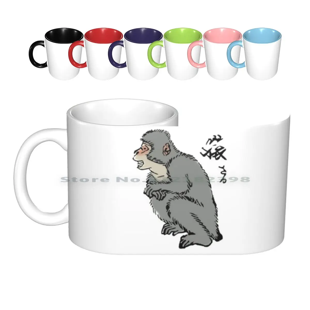 

Японские керамические кружки-макак, кофейные чашки, кружка для молока и чая, животные, макак, обезьяна, старый мир, обезьяна, Снежная обезьян...