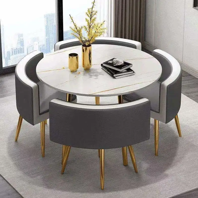 

Modern minimalist negotiation reception desk chair combination sales office luxury leisure tea shop marble dining table mueble