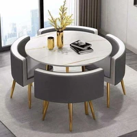 modern minimalist negotiation reception desk chair combination sales office luxury leisure tea shop marble dining table mueble
