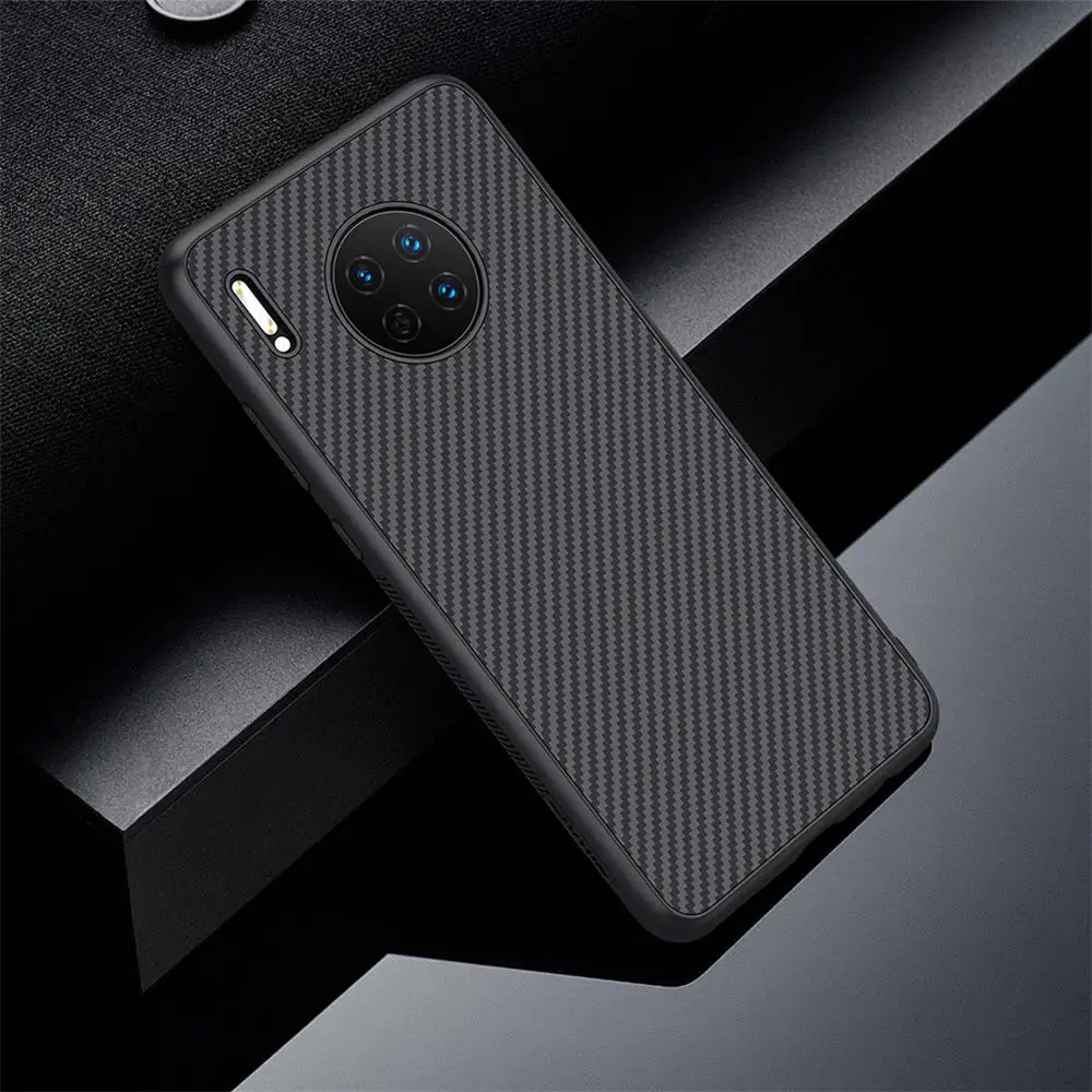 

For Huawei Mate 30 Mobile Phones Nillkin Synthetic Fiber Black Series Protective Cover TPU Soft Case Shell