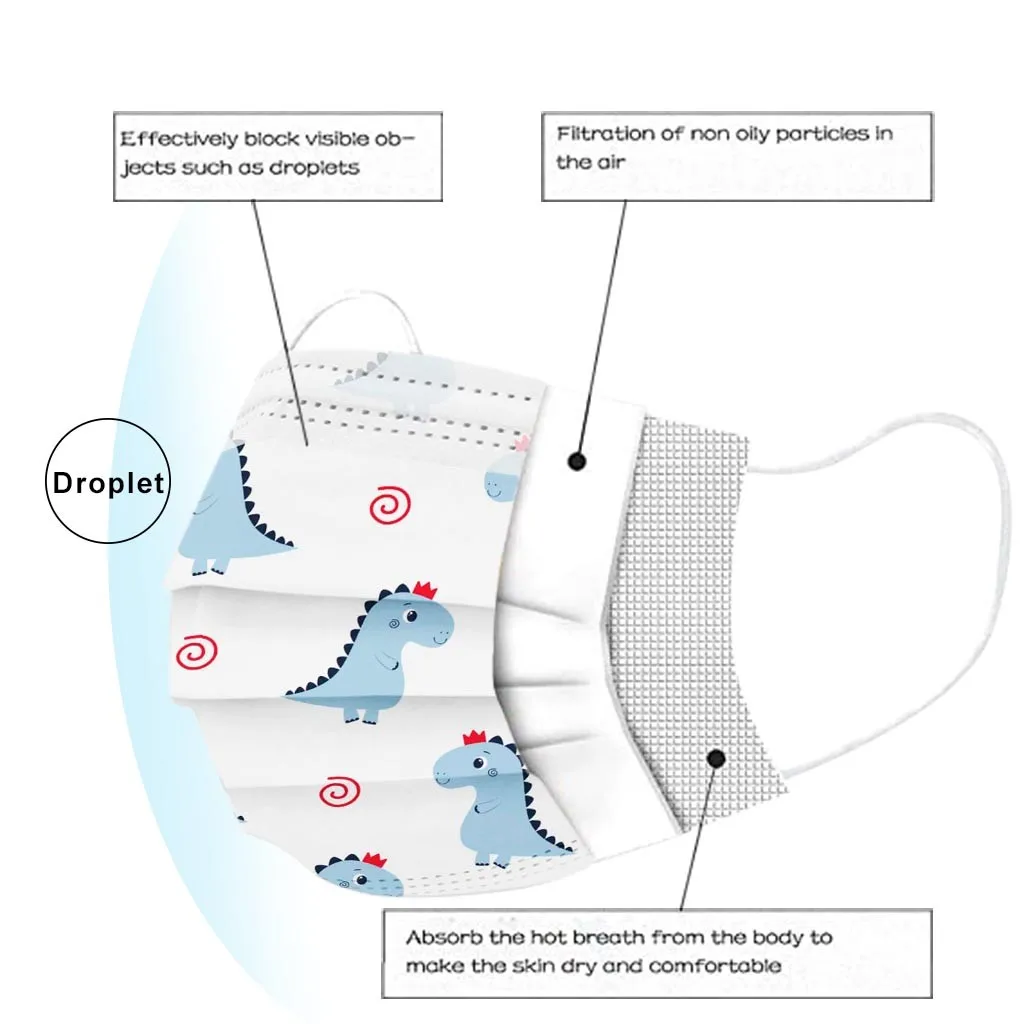 50 шт. одноразовая маска для лица Очаровательный детский мультфильм рот муфельная
