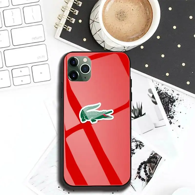 

France brands lacoete Phone Case For Iphone 12 11 Pro MAX XR X 7 8Plus SE2020 DIY Shockproof Glass Soft Silicone Edge