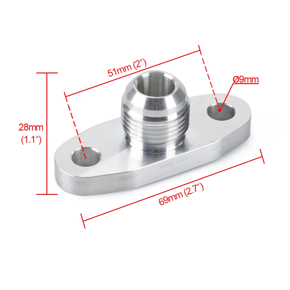 An10 шаг отверстия 2 &quot/51 для слив масла из турбины обратный фланец адаптер