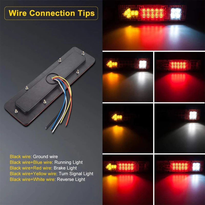 

2Pcs/set Car LED Tail Light Kits Waterproof 12V 24V Rear Turn Signal Lamp For RV Camper Trailer Truck Stop Light Boat Lighting