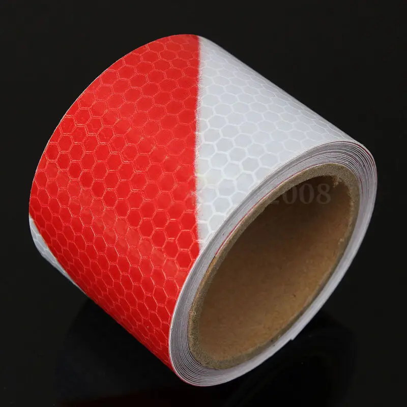 

3M x 5cm Red White Reflective Safety Warning Conspicuity Tape Film Sticker