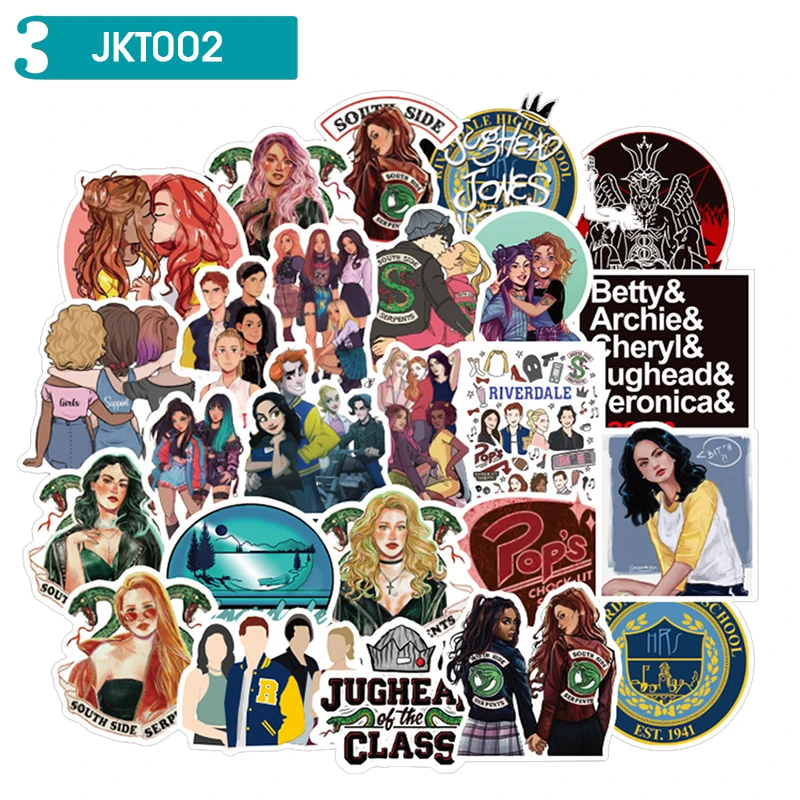 JKT002-50PCS 3 типа ревердейл ТВ шоу забавные наклейки s пакет фанатов аниме Винтаж Пастер Косплей Скрапбукинг diy стикер телефон ноутбук Водонепроницаемый - Цвет: JKT002-50PCS