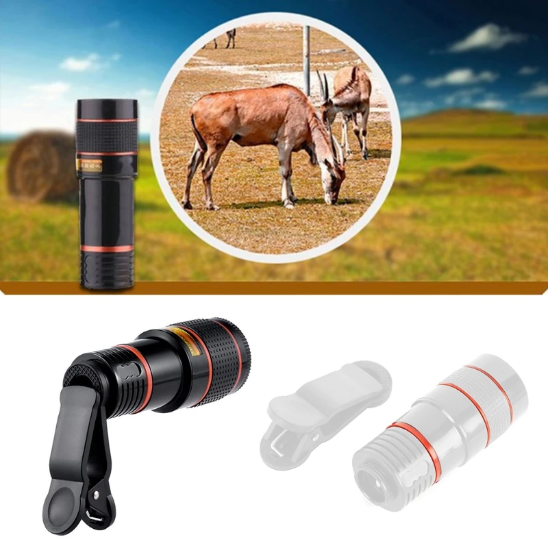 

Cell Phone Camera Lens Kit,Universal 12X Clip-On Telephoto Telescope Camera Mobile Phone Zoom lens for most Smartphone