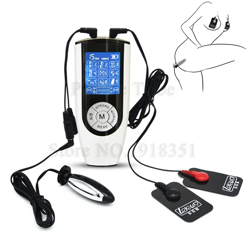 Анальная пробка с зарядкой через USB Электрический шок эспандер ануса