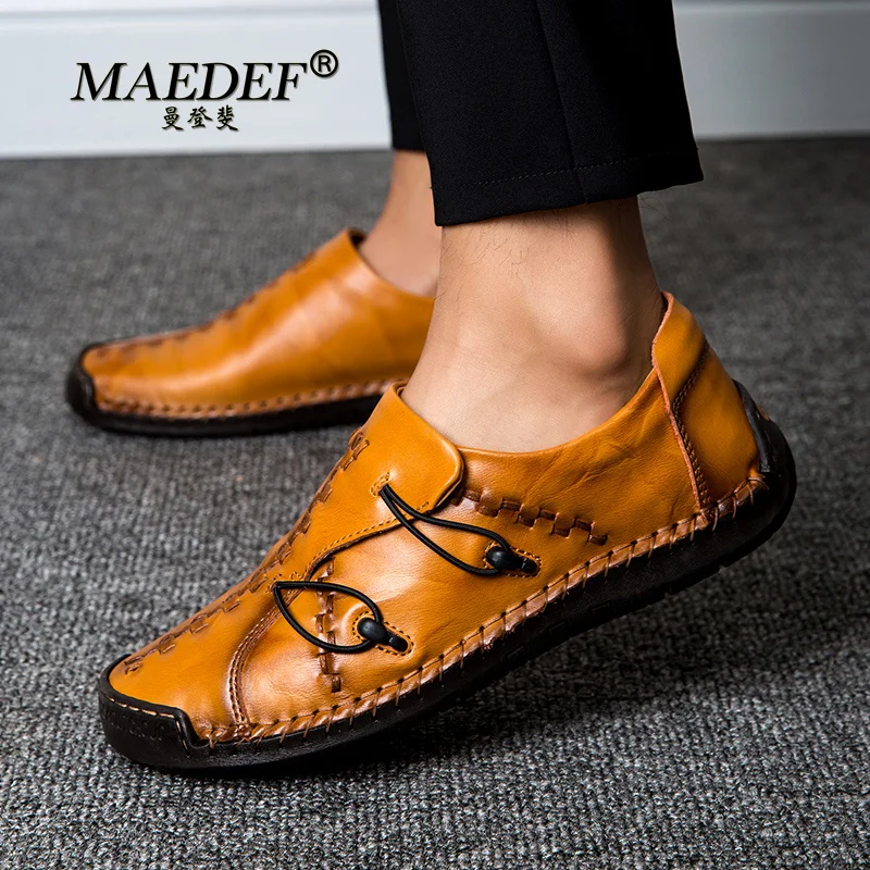 

MAEDEF Casual Low Top Outdoor Footwear Working High Quality Comfortable Walking Man's Fashion Driving Oversized Leather Shoes