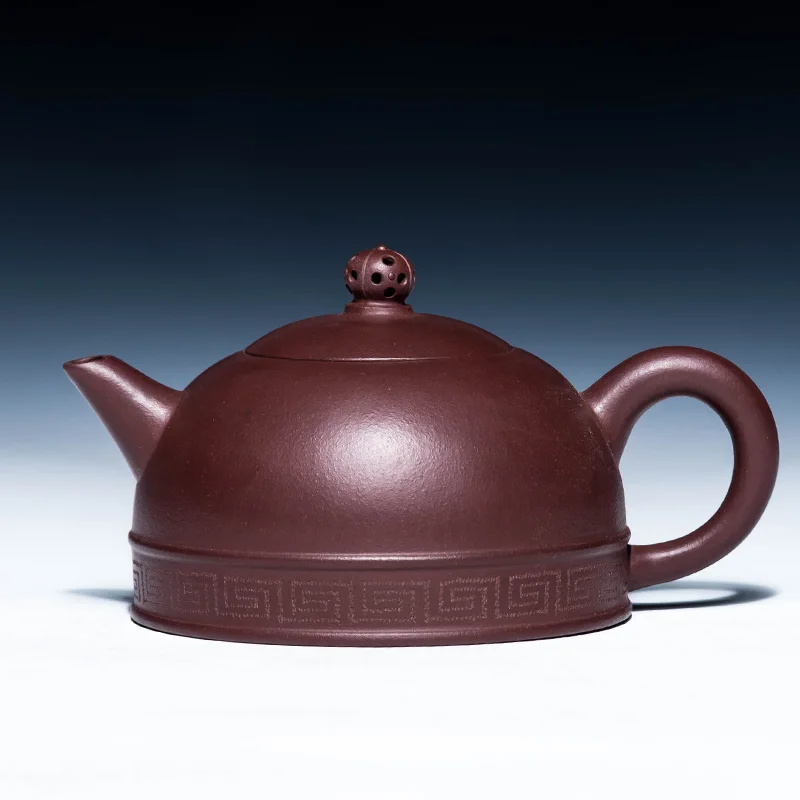 

★Yixing recommended undressed ore famous hand, xi shi suit pure manual kung fu tea set purple clay teapot furnace