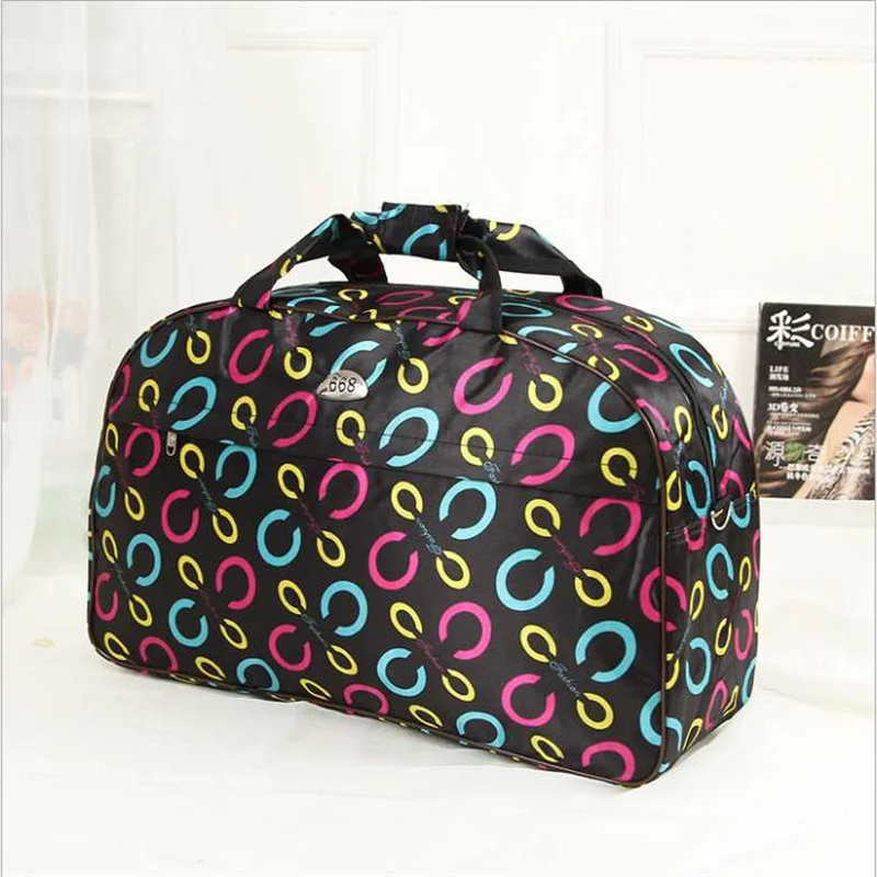 Leather Women Travel Bags Handbags New Fashion Portable Hand Fitness Floral Duffel Bag Waterproof Weekend Bag For Lady