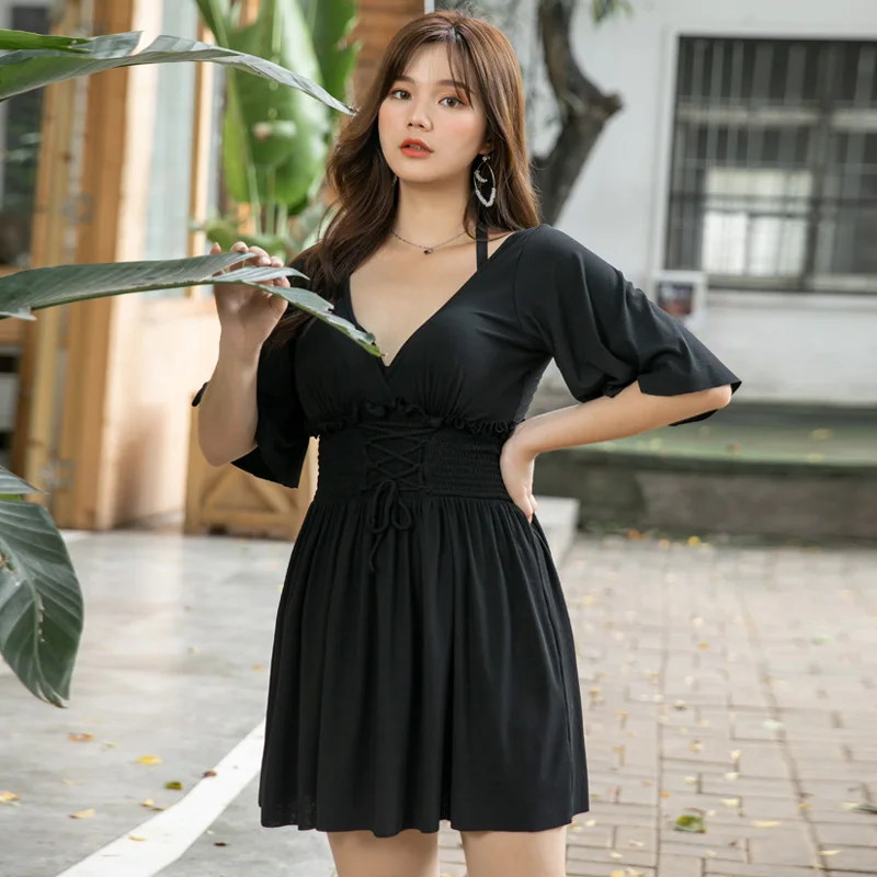 

STAERK Plus Size one piece Swimwear Women Large Size XXL-4XL Printed Push Up Swimsuit Beach Dress Skirt Bathing Suit female skir