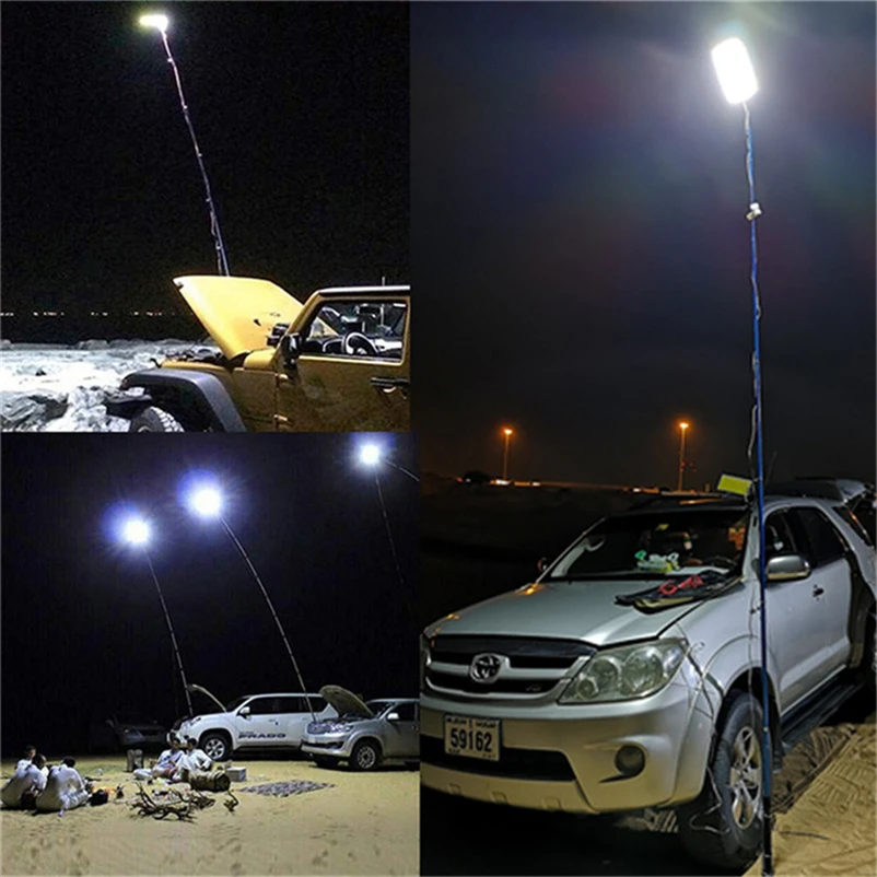 

outdoors removable Emergency lighting 47W LED Spotlight COB double rechargeable ip65 Work lamp 4.5m telescopic rod