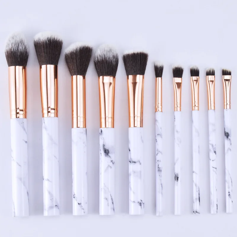 10 шт./компл. мрамор набор кистей для макияжа Мрамор узор кисточки комплект Тени