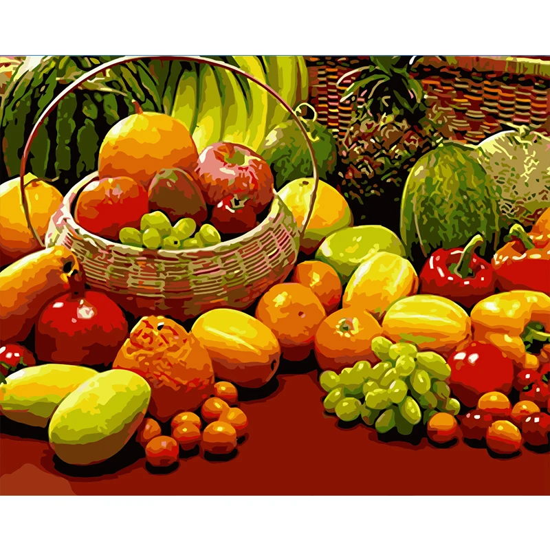 

DIY Painting By Numbers Fruit grapes Drawing On Canvas HandPainted Painting Art Gift DIY Home Decoration