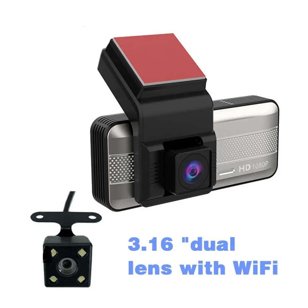 

Potable 3.16Inch Car Dash Cam 1080P HD Car Recorder Car DVR 120 Degree Wide Angle Camera App&WiFi Smart Connect Dashcam