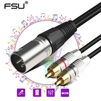 fsu audio rca cable male to 2 xlr 3 pin male female cannon amplifier mixing plug av cable dual xlr to dual rca cable 1 5m3m5m