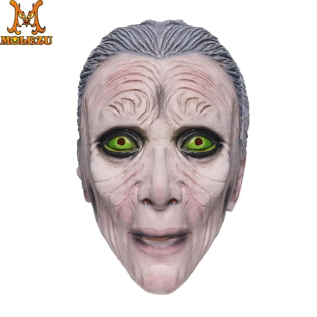 

Molezu Halloween Green Eye Wizard Latex Mask Adult Party Costume Mask Horror Carnival Cosplay Party Props
