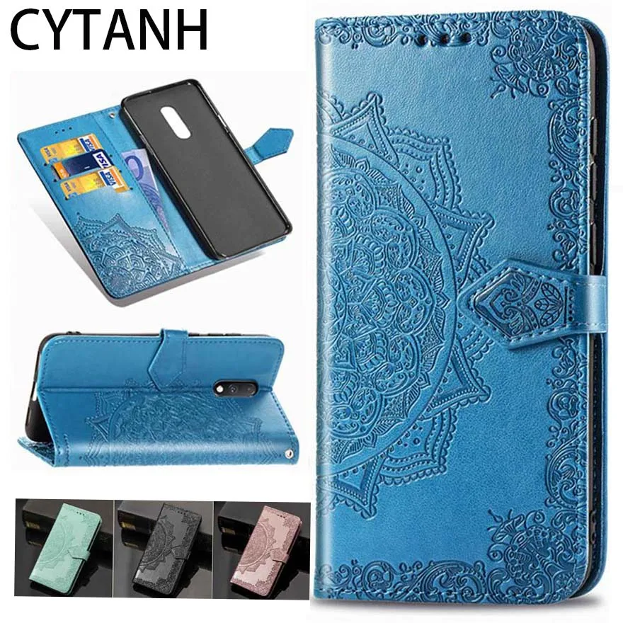 Кожаный чехол книжка для OPPO A91 F15 чехлы Find X2 3D бумажник с тисненым рисунком Realme X50 Pro