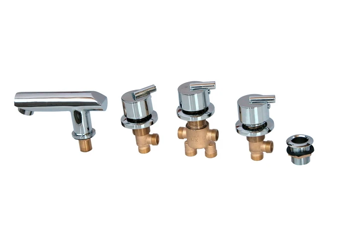 

MTTUZK Cold and Hot Water Solid Brass Mixing Valve Tap Bathtub Faucet Mixer For Bathroom Jacuzzi Faucet 5PCS Set