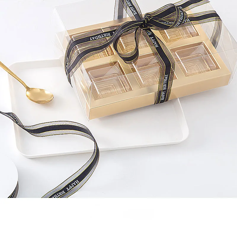 4/6 Cavity Cake Boxes with Clear Window Transparent Plastic Gift Mooncake Egg Puff Packaging for Wedding Birthday Party | Дом и сад