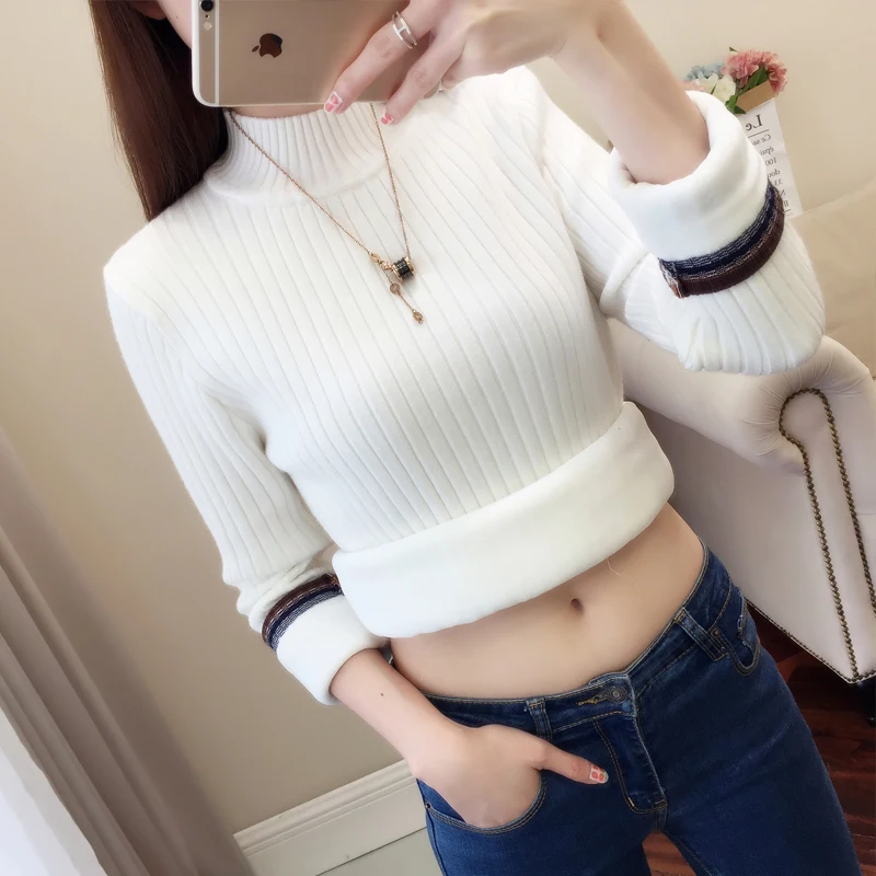 Plush sweater women's autumn and winter new Korean style all-around bottoming Jacket Women's thickened warm knit trend | Женская