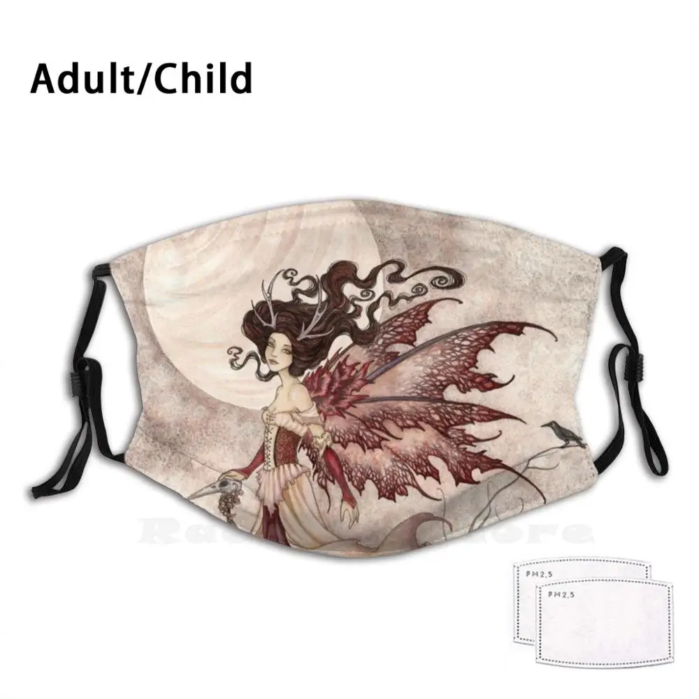 

Маска «Красная Королева» для взрослых и детей, Пылезащитный фильтр «сделай сам», Сказочная фея, единорог, фея, хвост, Эми, коричневый Ворон