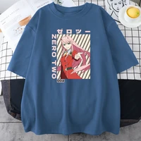camiseta feminina estampa do desenho animado zero two camisa de ver%c3%a3o para mulheres manga curta gola redonda camiseta