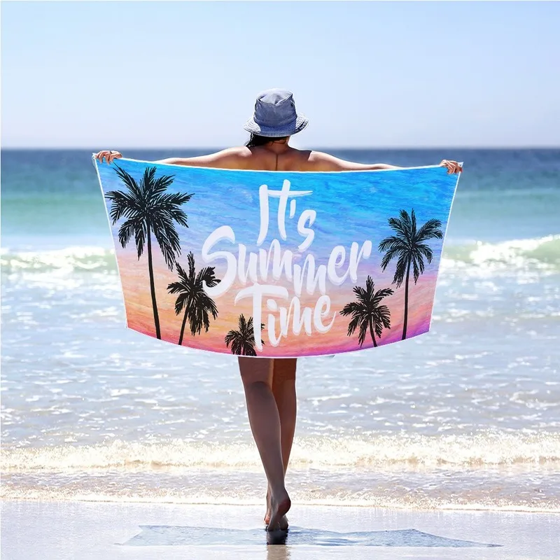 

Пляжное полотенце из хлопка с принтом, абсорбирующее солнцезащитное полотенце, банное полотенце, летнее пляжное полотенце для Гавайских ка...